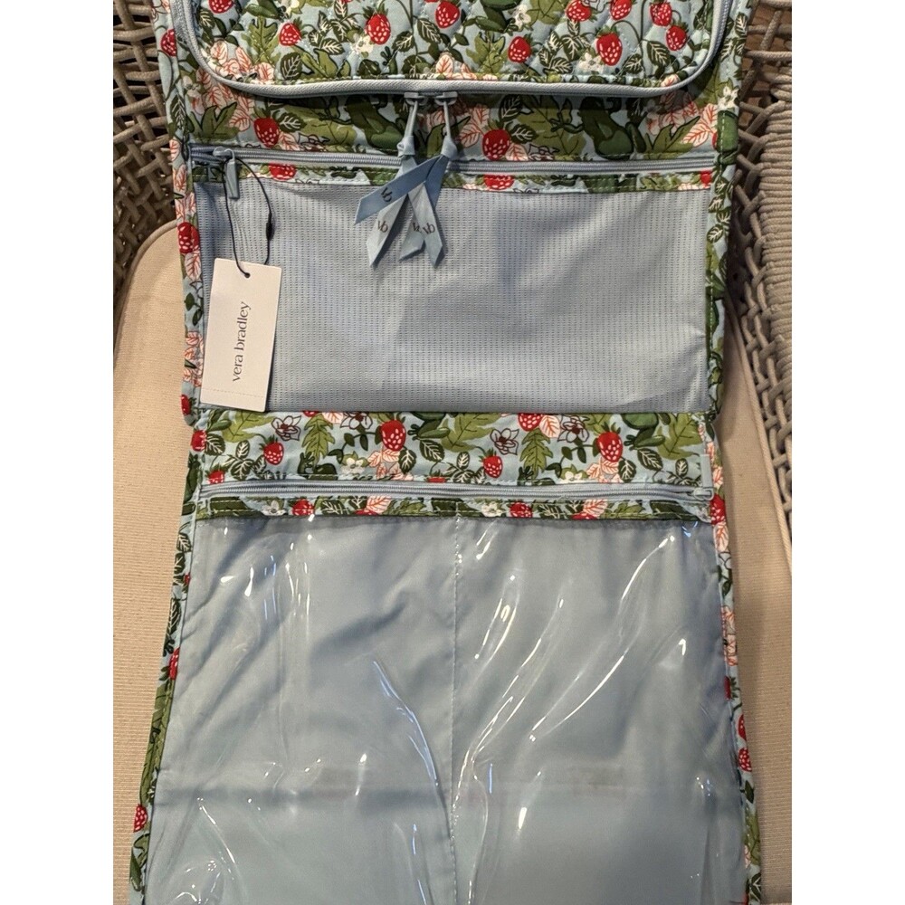 Vera Bradley Grand Hanging Organizer Frog berry Garden Travel Cosmetic Bag NWT - Picture 2 of 5